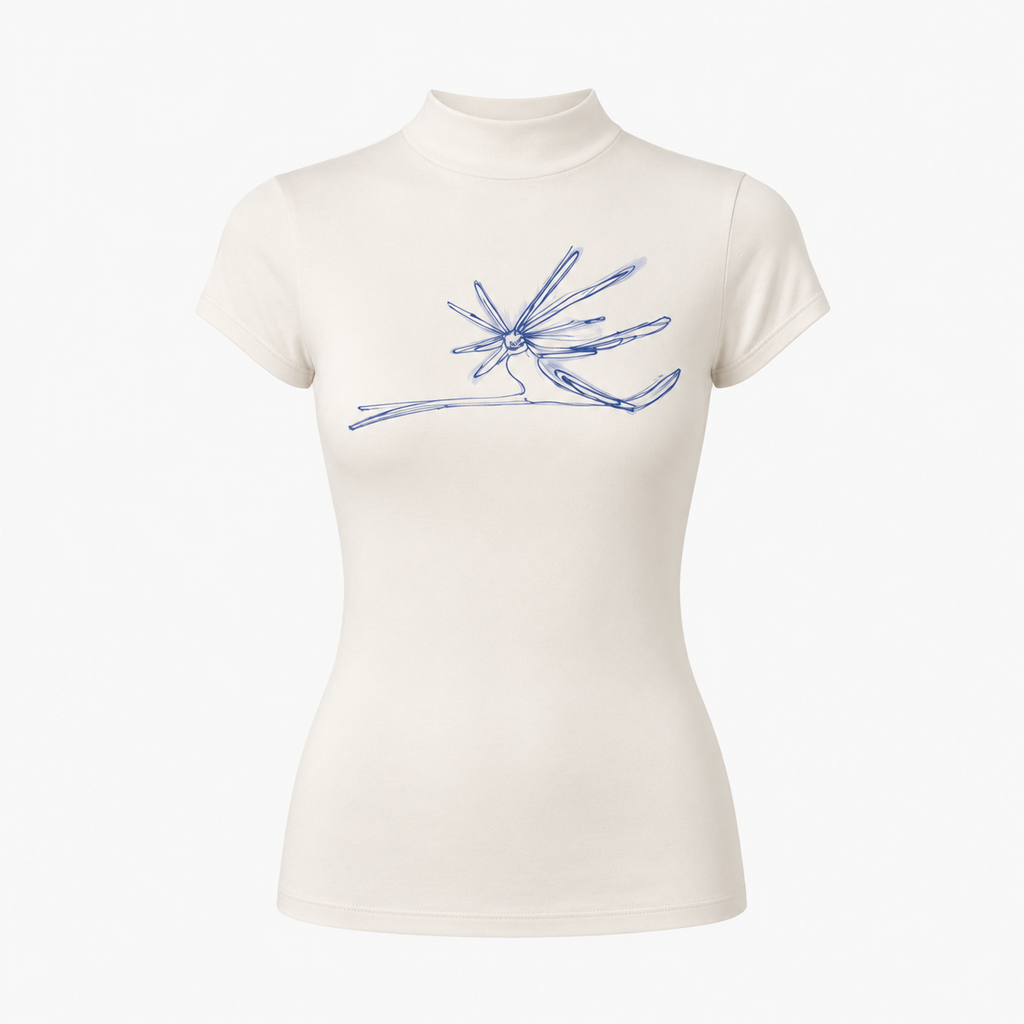 Auréle Sculpted Mock-Neck Tee
