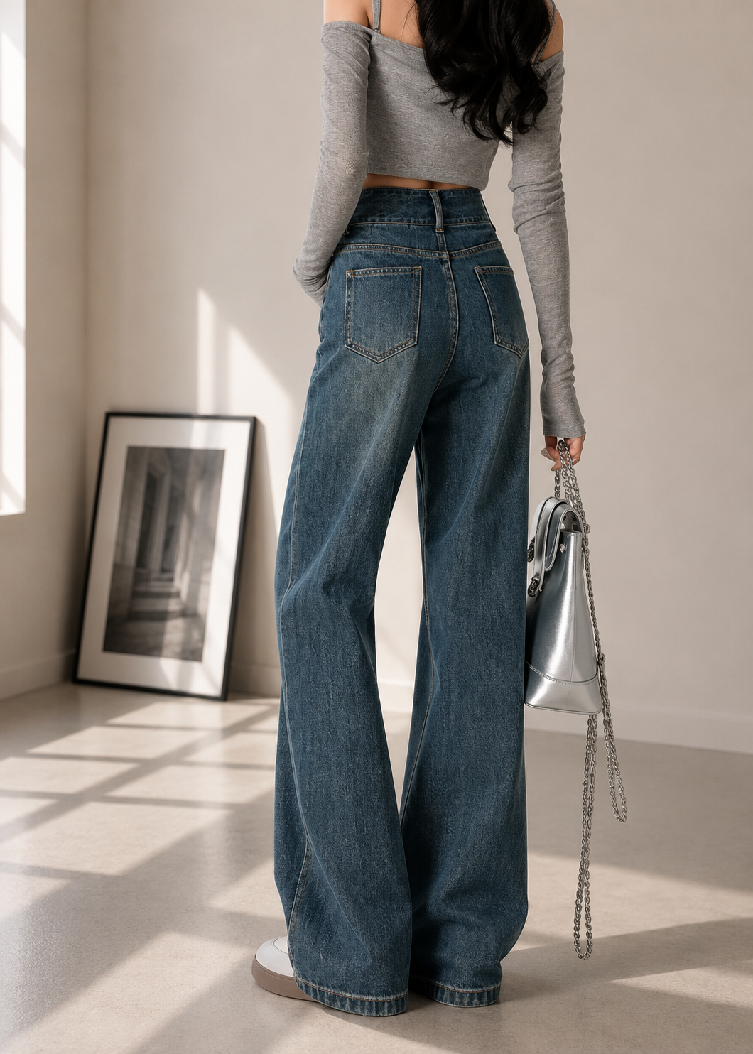 Aurele High Waist Straight Jeans