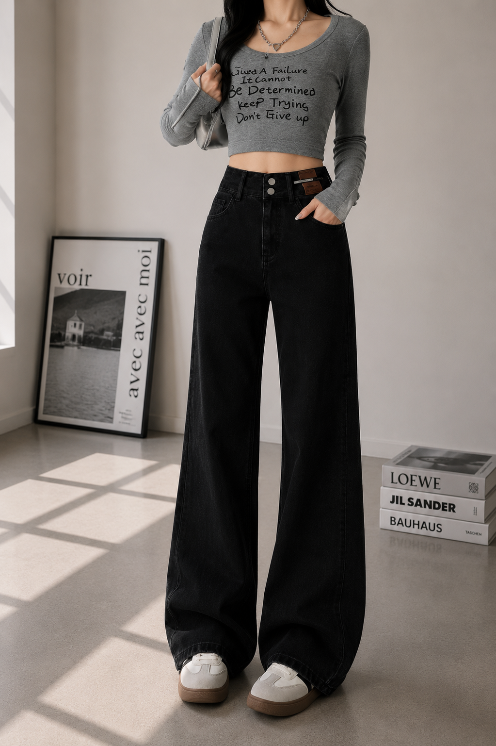 Aurele High Waist Straight Jeans