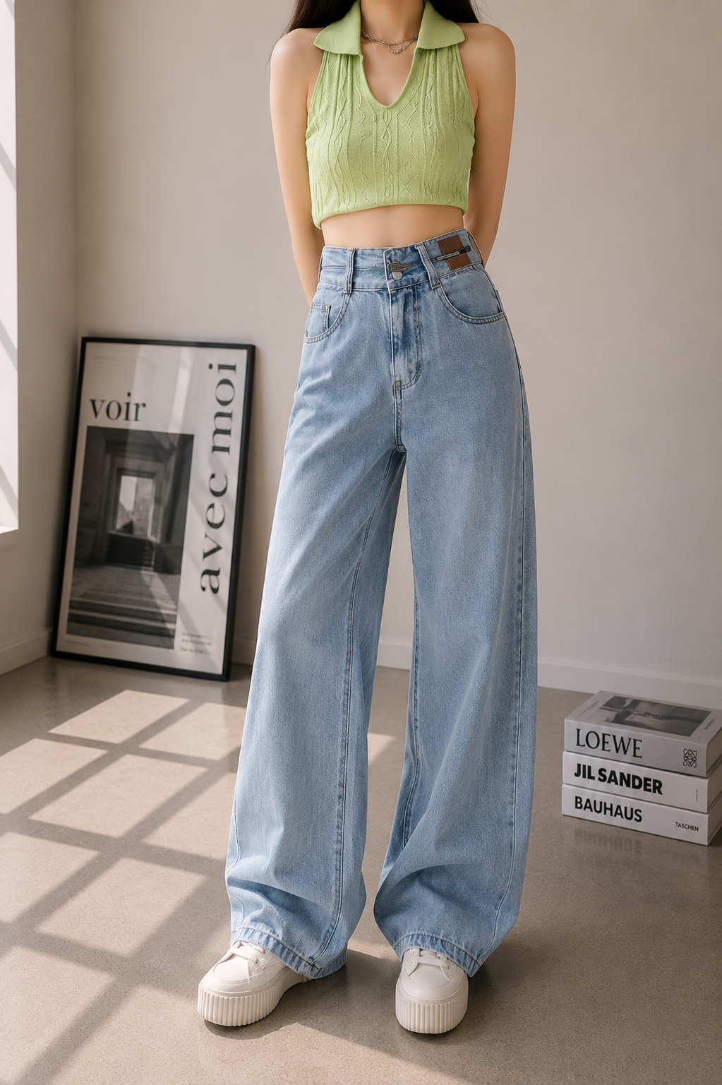 Aurele High Waist Straight Jeans