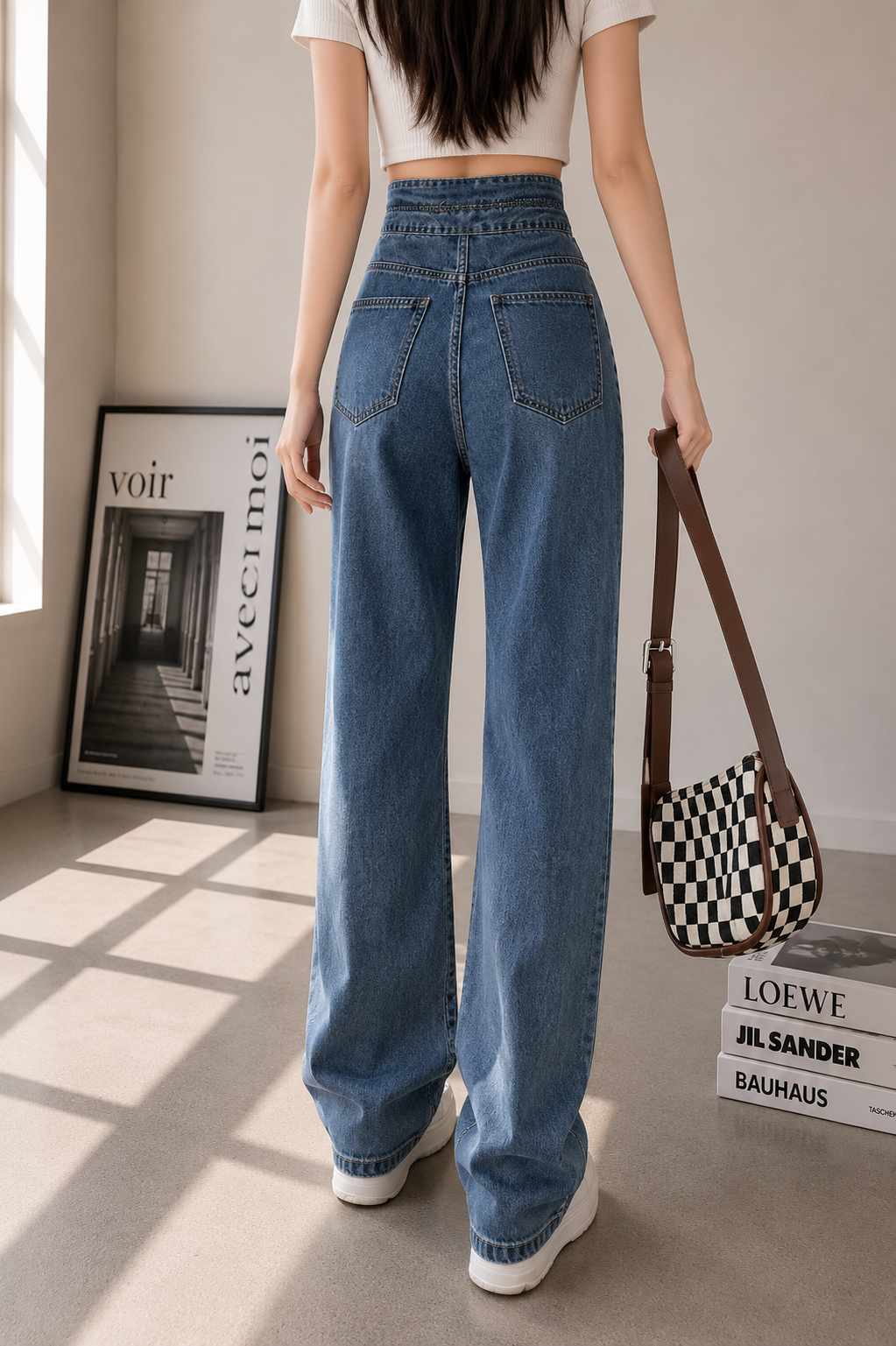Aurele High Waist Straight Jeans