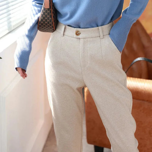 Chic Woolen Harem Pants
