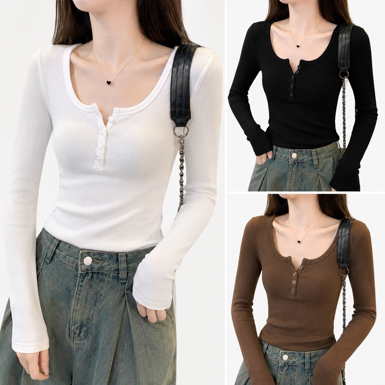Aurele Essential Button Top
