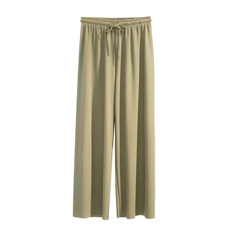 Loose Fit Ice Silk Trousers
